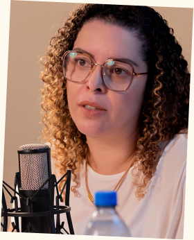 foto Ana Paula no podcast Comportalmente